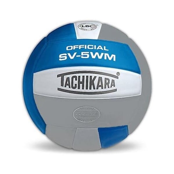 Tachikara Tachikara SV5WM.CBWSL Full Grain Leather VolleyBall - College Blue-White-Silver Gray SV5WM.CBWSL - main